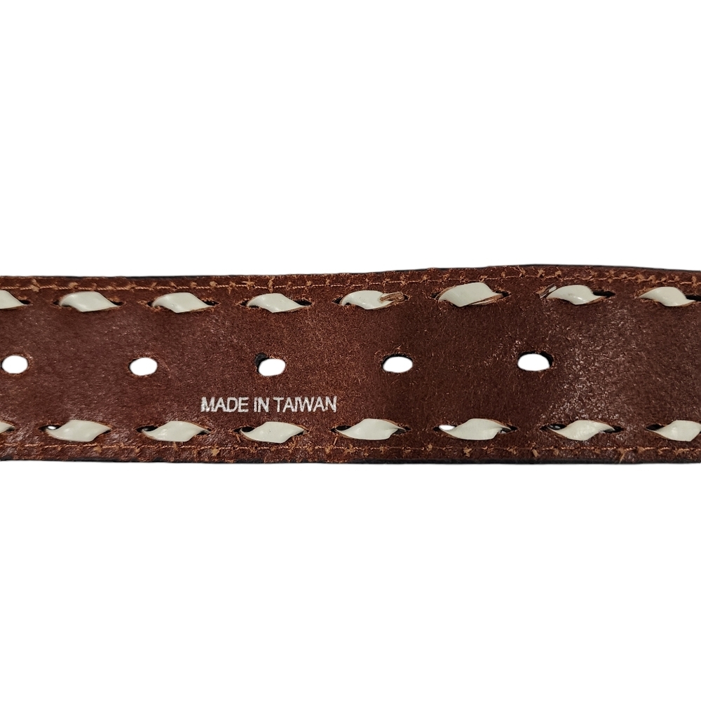 CAVENDER'S TOOLED LEATHER BELT - Picture 6 of 9